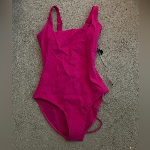 TA3 Hot Pink Squarey Swimsuit - BNWT - L - Picture 4 of 5